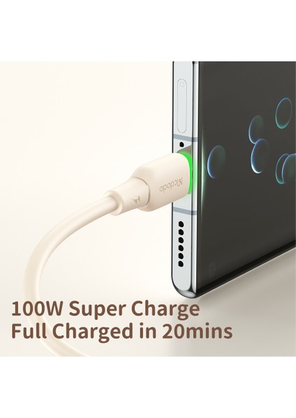 1 2 M Usb A'dan Type C'ye Şarj Kablosu 6A Silikon Veri Aktarım Kablosu Bej (Yurt Dışından) fırsatları