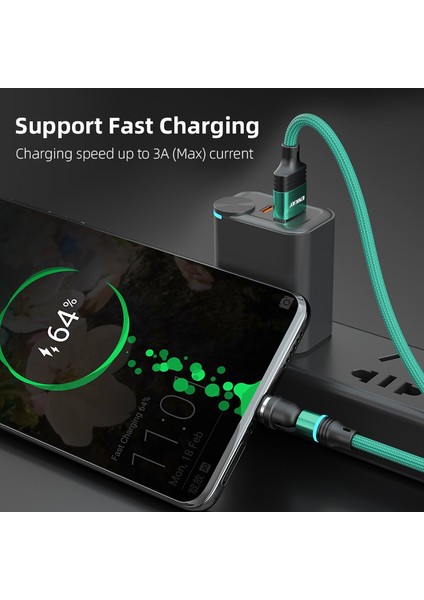 1m Dönüşlü Manyetik Kablo 3A Usb'den Ip'ye Tip C Mikro USB Veri Kablosu LED Işıklı (Yurt Dışından) indirimleri