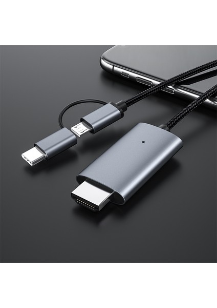 LD39 Mikro USB + Tip C HDMI Uyumlu Kablo Hdtv Tv Dijital Av Adaptör Kablosu 1080 P Android Telefon İçin (Yurt Dışından)