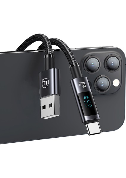 Usb A'dan Tip C'ye 6A Hızlı Şarj Kablosu 1 2 M Alüminyum Alaşımlı Dijital Ekran Şarj Cihazı Veri Kablosu (Yurt Dışından) fiyatları