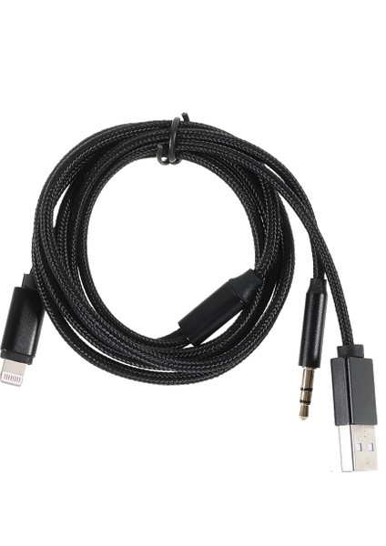iPhone iPad İçin Lightning 3 5 mm + USB Şarjlı Ses Aux Adaptör Kablosu (Yurt Dışından)
