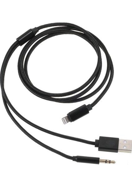 iPhone iPad İçin Lightning 3 5 mm + USB Şarjlı Ses Aux Adaptör Kablosu (Yurt Dışından)