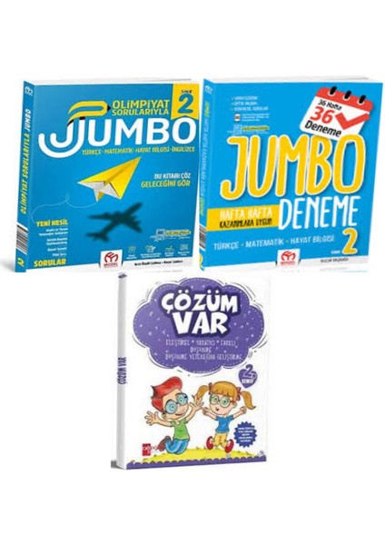2. Sınıf Olimpiyat Sorularıyla Jumbo Soru Bankası + Tüm Dersler Deneme ve Çözüm Var