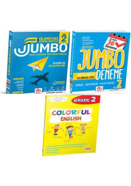 2. Sınıf Olimpiyat Sorularıyla Jumbo Soru Bankası+Tüm Dersler Deneme ve Colorful English 2
