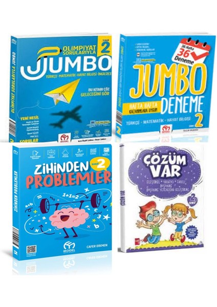 2. Sınıf Olimpiyat Sorularıyla Jumbo Soru Bankası+Tüm Dersler Deneme+Zihinden Problemlerve Çözüm Var