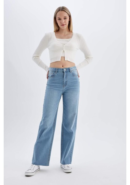 Regular Fit Crop Düğmeli V Yaka Triko Hırka A2076AX24AU