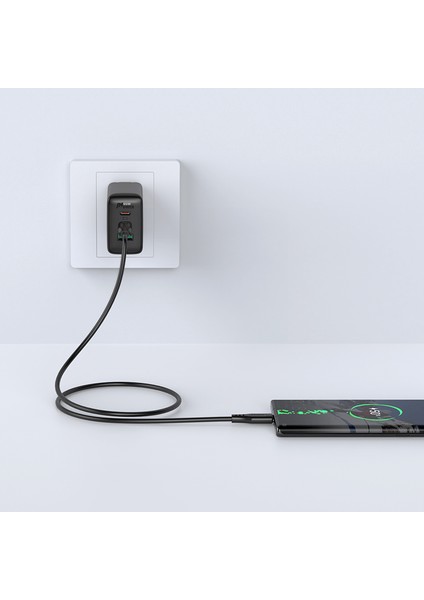 iPhone 15 Serisi için 60W Yüksek Güçlü Usb-C-Usb-C Tpe Şarj Veri Kablosu 1,2m-Siyah (Yurt Dışından)