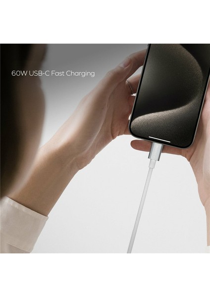 Elite 1,5 M USB C-Usb C Pd 60W Hızlı Şarj Tel Naylon Örgülü Veri Kablosu-Titanyum Altın (Yurt Dışından)