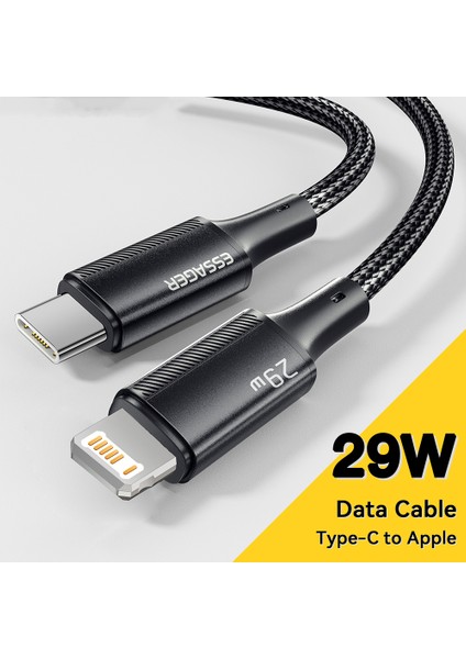 0,25M C-L Type-C-Lightning Pd 29W Hızlı Şarj Kablosu Veri Kablosu-Siyah (Yurt Dışından)