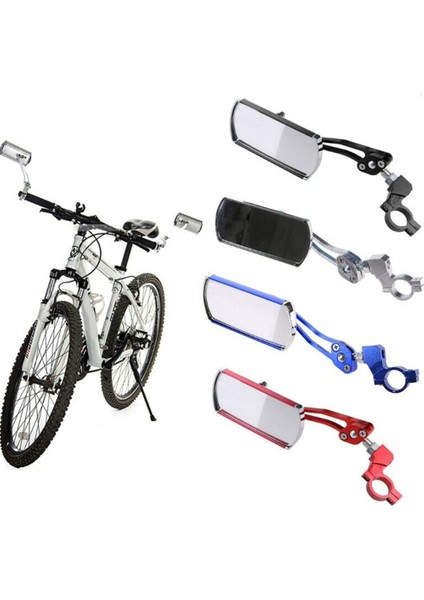 1 Çift Mavi Tarzı Bisiklet Rotary Arka Görüş Aynası Bisiklet Alüminyum Alaşımlı 360 Derece Dönebilen Ayarlanabilir Direksiyon Mi Çift Beyaz (Yurt Dışından)