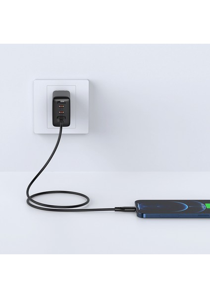 Mfı Sertifikalı Usb-A-Lightning Tpe Şarj Veri Kablosu 1,2 M-Siyah (Yurt Dışından)