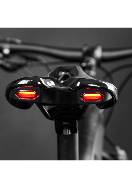 Siyah Stil Yol Bisikleti Koltuğu Mtb Bisiklet Koltuğu Uyarı Stop Lambalı USB Şarjlı Pu Nefes Alabilen Yumuşak Koltuk Yastığı Dağ Bisikleti Yarışı (Yurt Dışından) fiyatları