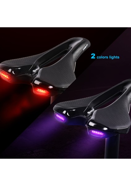 Siyah Stil Yol Bisikleti Koltuğu Mtb Bisiklet Koltuğu Uyarı Stop Lambalı USB Şarjlı Pu Nefes Alabilen Yumuşak Koltuk Yastığı Dağ Bisikleti Yarışı (Yurt Dışından) fırsatları