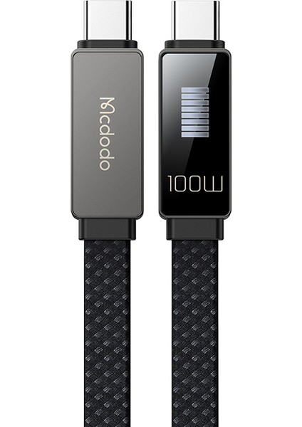 iPhone 15 Serisi için Ritim Serisi 1,2 M Pd 100 W Tip-C'den Tip-C'ye Veri Kablosu, 9 Seviyeli Işık Ekranı, Siyah (Yurt Dışından)
