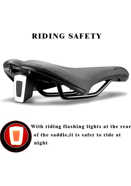 USB Işık Stili Yok Bisiklet Koltuk Yastığı Hafif Hava Geçirgenliğine Sahip Mtb Yol Bisiklet Koltuğu Şok Emici Konforlu Dağ Bisikleti Yastığı ile Güvenlik Uyarısı (Yurt Dışından) fiyatları
