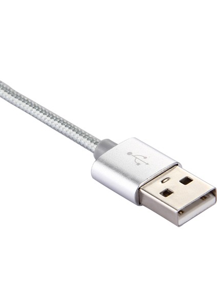 iPhone 15 Serisi için 0,5 M Dokuma Doku Tip-C USB Ters Çevrilebilir Kablo, Samsung Note 8/s8/s8 Plus Vb. için-Beyaz (Yurt Dışından)