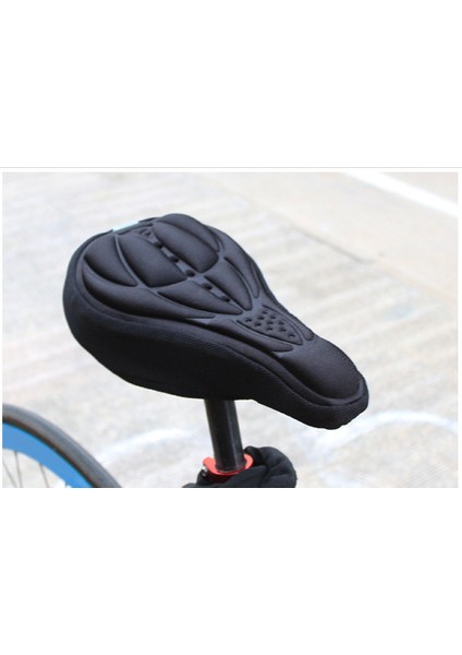 Siyah Stil 3D Rahat Yumuşak Silikon Bisiklet Koltuk Kapağı Jel Ped Hava Geçirgen Kalınlaştırılmış Köpük Bisiklet Koltuğu Mtb Bisiklet Aksesuarları (Yurt Dışından)
