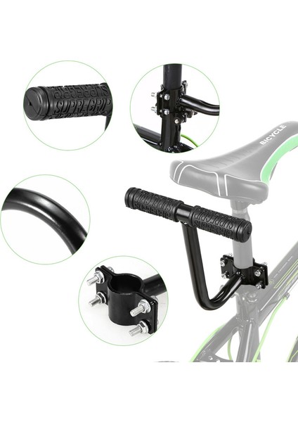 Arka Koltuk-Siyah Stil Bisiklet Arka Koltuk Sırtlığı Çocuk Koltuğu Ayaklık Pedalı Ile Bisiklet Koltuk Çocukluğu Için Bisiklet Aksesuarları Parçaları (Yurt Dışından)