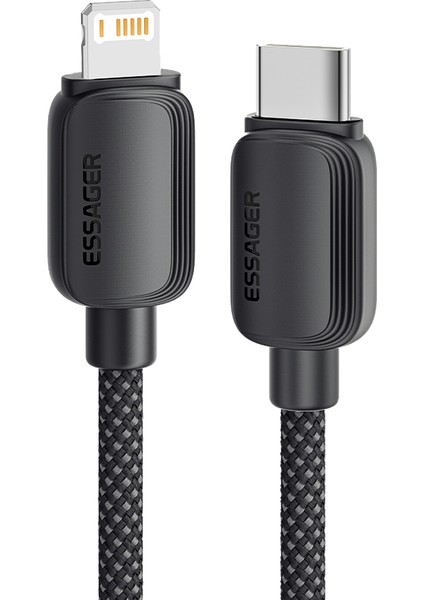 2m C-L 29W Type-C-Lightning Şarj Kablosu Veri Senkronizasyon Kablosu-Siyah (Yurt Dışından)