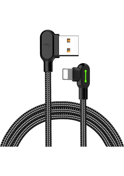 Button Serisi Naylon Örgülü 3m Lightning 8pin iPhone Ipod için USB Data Sync Şarj Kablosu-Siyah (Yurt Dışından)