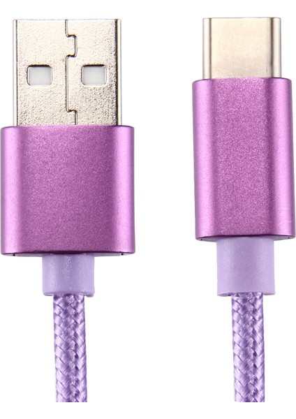 iPhone 15 Serisi için 2m Dokuma Doku Tip-C Samsung Note 8/s8/s8 Plus Vb. için USB Tersinir Veri Aktarım Telefon Kablosu-Mor (Yurt Dışından) modelleri