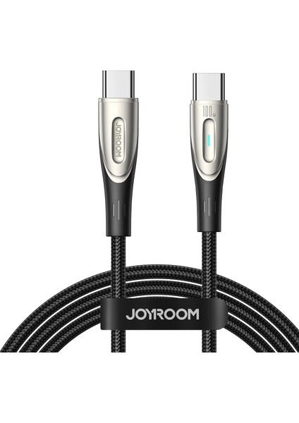 iPhone 15 Serisi için Star-Light Serisi 1,2m Tip-C'den Tip-C'ye Veri Kablosu 100W Hızlı Şarj Naylon Örgülü Kablo-Siyah (Yurt Dışından)