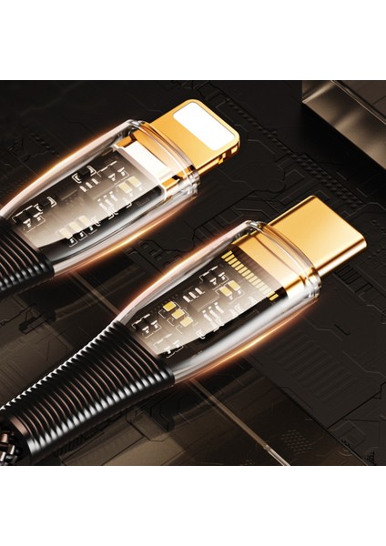 Seriyi Keşfedin Cyberpunk 1,2 M Pd Hızlı Şarj Kablosu 20W Type-C-Iphone için Lightning Veri Iletim Kablosu Kablosu-Mavi (Yurt Dışından)