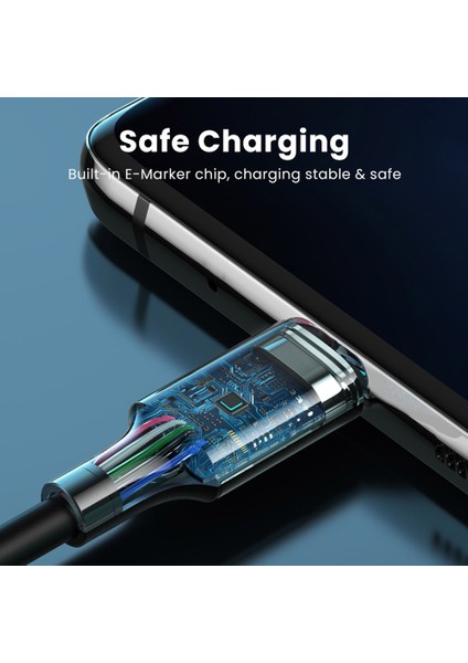 iPhone 15 Serisi için 1 M 100 W 5A Tip-C-Tip-C Veri Kablosu Pd Macbook/ipad Pro için Hızlı Şarj Veri Aktarım Kablosu (Yurt Dışından)