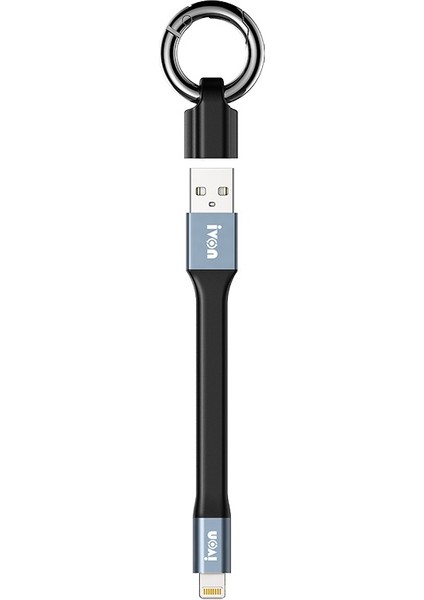 14,5 cm Taşınabilir 3.1A Hızlı Şarj Kablosu Usb-8 Pinli Veri Kablosu, Anahtarlık-Gri (Yurt Dışından)