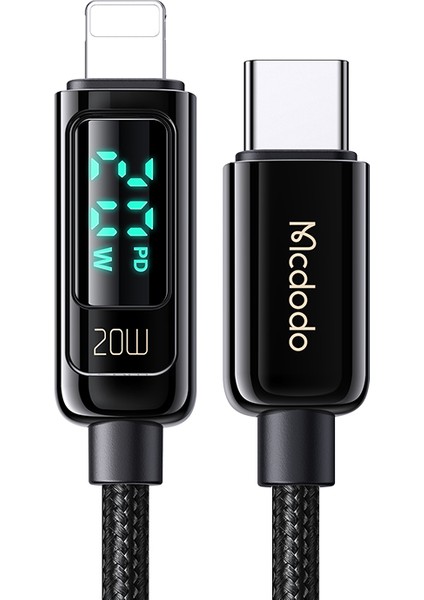 Mdd LED Akım Gerilim Göstergesi USB Hızlı Şarj Kablosu Tip C-Yıldırım Hızlı Şarj Kablosu-Siyah (Yurt Dışından)