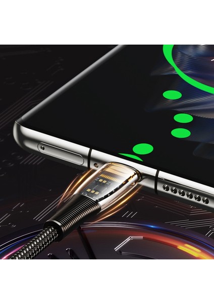 iPhone 15 Serisi Cyberpunk Pd Hızlı Şarj Kablosu 100W Type-C'den Type-C'ye Veri Iletim Kablosu Kablosu-Beyaz (Yurt Dışından)