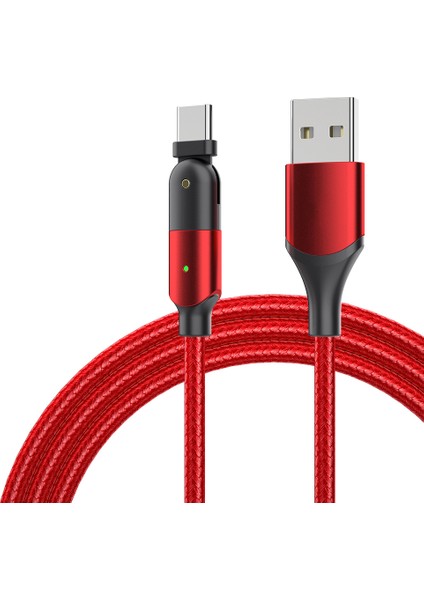 iPhone 15 Serisi 3A Usb'den Type-C'ye 180&#176; için ZFXCT-WY0G Sarma Serisi Döner Dirsekli Şarj Veri Kablosu, 1,2m-Kırmızı (Yurt Dışından)