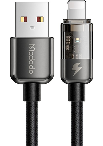 Mdd 1,8 M Usb'den Yıldırıma 3A Hızlı Şarj Kablosu Akıllı Otomatik Bağlantı Kesme Işlevi Naylon Örgülü Aşınmaya Dalı Veri Aktarım Hattı-Siyah (Yurt Dışından)