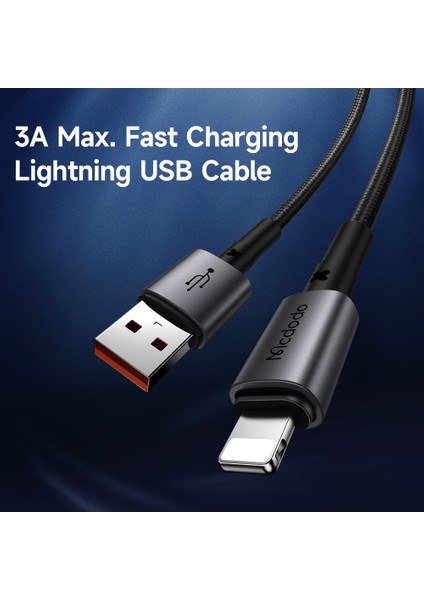 Mdd 1,8m Lightning Şarj Kablosu, Iphone, iPad için Usb'den Lightning Veri Kablosuna (Siyah) (Yurt Dışından)