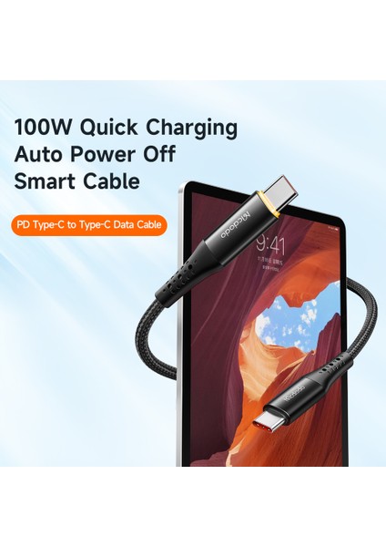 iPhone 15 Serisi için 1.2m 100W Hızlı Şarj Otomatik Kapanma Akıllı Kablo Pd Tip-C-Tip-C Veri Kablosu (Yurt Dışından)