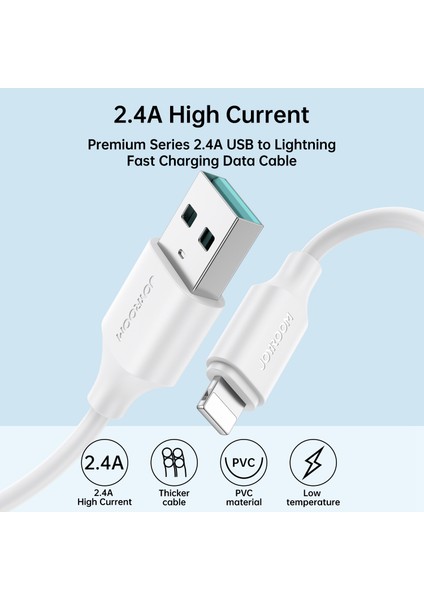 1m Premium Serisi Usb-A-Lightning Veri Kablosu Desteği 2,4A Hızlı Şarj-Siyah (Yurt Dışından)