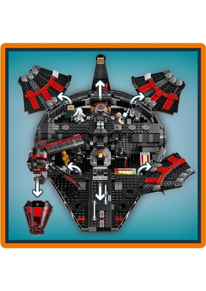 ® Star Wars™ Karanlık Falcon 75389 - 10 Yaş & Üzeri Çocuklar için Yaratıcı Oyuncak Yapım Seti (1579 Parça)