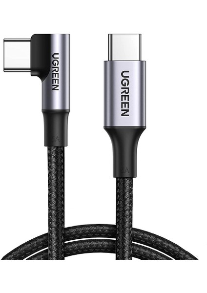iPhone 15 Serisi için 2 M USB C Kablosu 100 W Pd Hızlı Şarj Kablosu Tip-C Erkek-Tip-C Erkek 90 Derece Dirsek Veri Kablosu (Yurt Dışından)