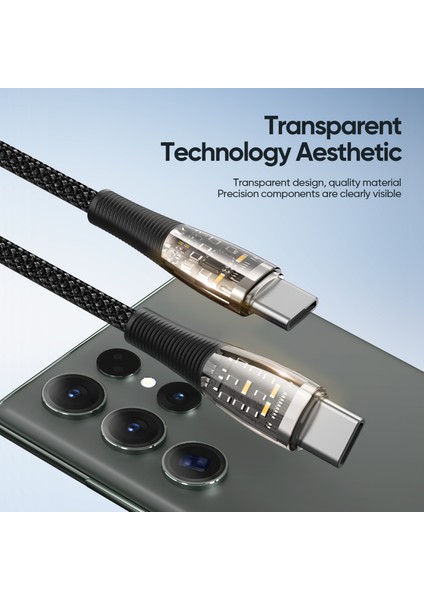 1m USB C-Usb C Kablosu Pd 65W Hızlı Şarj Pvc Naylon Örgülü Veri Kablosu için iPhone 15 Serisi/huawei Mate 60/xiaomi (Yurt Dışından) modelleri