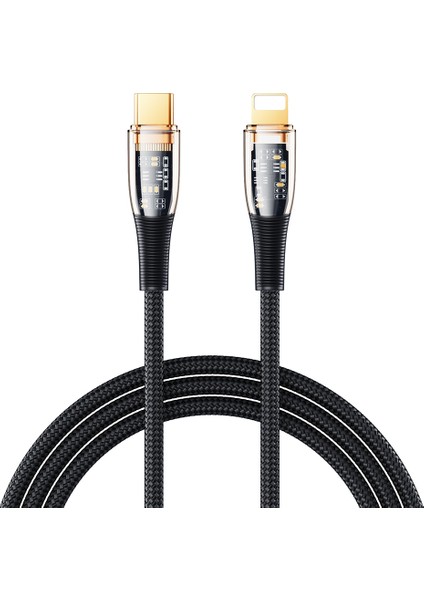 Seriyi Keşfedin Cyberpunk 1,2 M Pd Hızlı Şarj Kablosu 20W Type-C-Iphone için Lightning Veri Iletim Kablosu Kablosu-Siyah (Yurt Dışından)