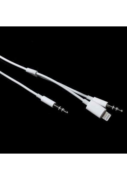 MH030 Lightning 8 Pin + 3,5mm Erkek-3,5mm Erkek iPhone Android için 2'si 1 Arada Aux Ses Kablosu-Beyaz (Yurt Dışından) fırsatları