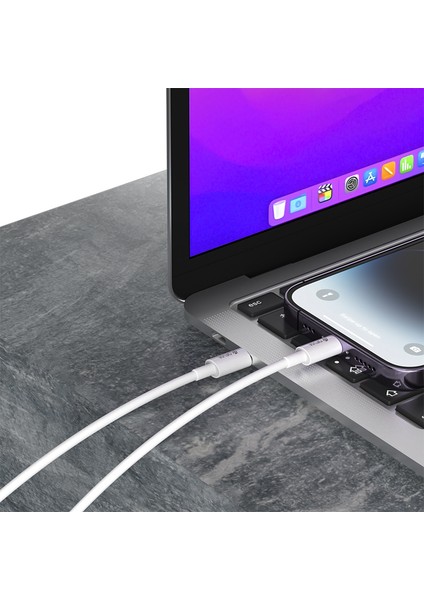 Devıa Smart Serisi 2m Type-C-Lightning Pd Hızlı Şarj Kablosu Tpe Veri Kablosu (Yurt Dışından)