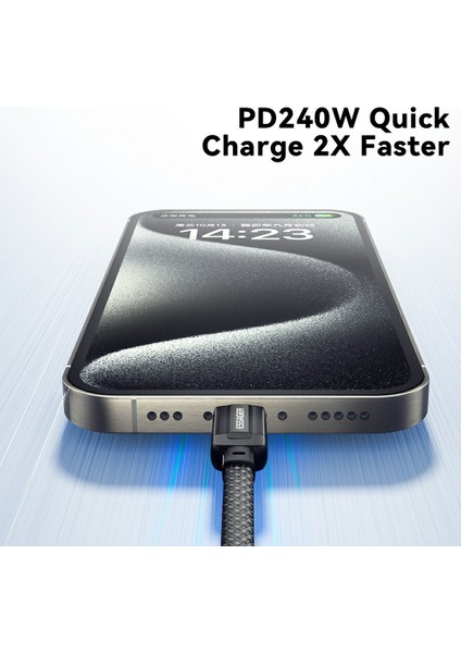 1m Manyetik Sarmal 100W USB C'den USB C'ye Kablo Örgülü Tip C Hızlı Şarj Kablosu (Yurt Dışından)