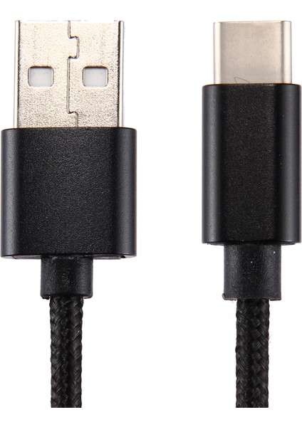 iPhone 15 Serisi için 2m Dokuma Doku Tip-C Samsung Note 8/s8/s8 Plus Vb. için USB Ters Çevrilebilir Telefon Kablosu-Siyah (Yurt Dışından)
