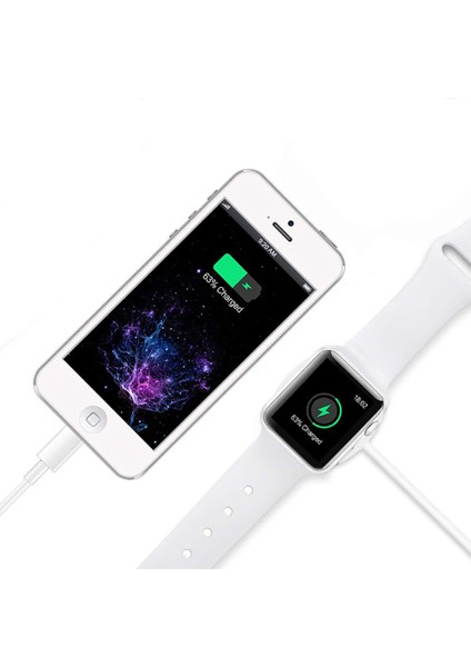 Apple Watch/telefon için 122 cm Tip-C Fiş 4'ü 1 Arada Şarj Kablosu Izle Kablosuz Şarj Istasyonu, Kod Çözme Çipli-Siyah (Yurt Dışından)