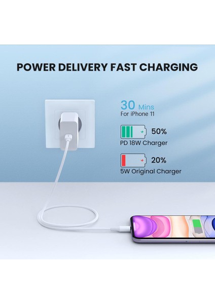 Iphone/ipad/ipod için 1m Mfı Sertifikalı Type-C'den Lightning'e 3A Pd Hızlı Şarj Kablosu 480MBPS Yüksek Hızlı Veri Kablosu (Yurt Dışından)