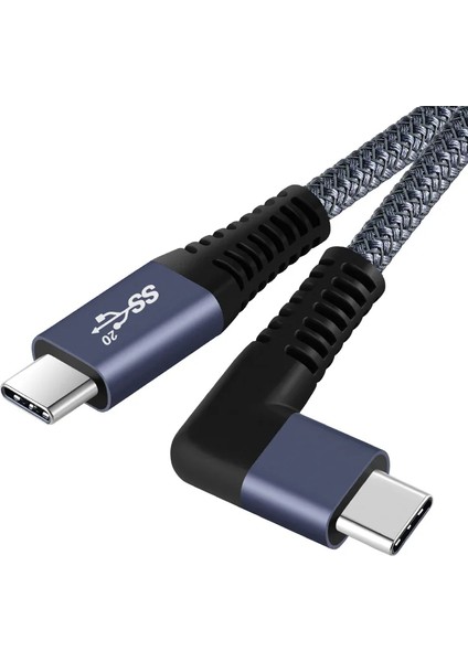 1 M Usb-C-Usb-C Veri Kablosu, Dik Açılı Type-C 100W Şarj Kablosu, 20 Gb/s, 4K 60Hz (Yurt Dışından)