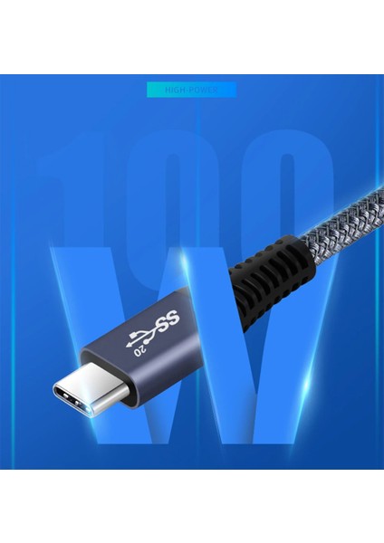 1 M Usb-C-Usb-C Veri Kablosu, Dik Açılı Type-C 100W Şarj Kablosu, 20 Gb/s, 4K 60Hz (Yurt Dışından)