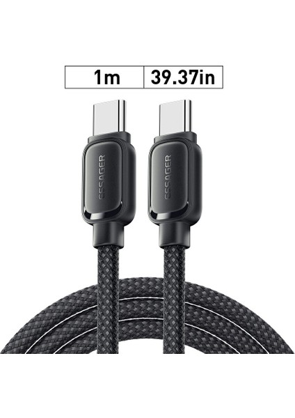 1m 100W Type-C'den Type-C'ye Şarj Kablosu Manyetik Örgülü Veri Kablosu (Yurt Dışından)