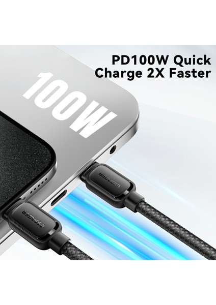 1m 100W Type-C'den Type-C'ye Şarj Kablosu Manyetik Örgülü Veri Kablosu (Yurt Dışından)